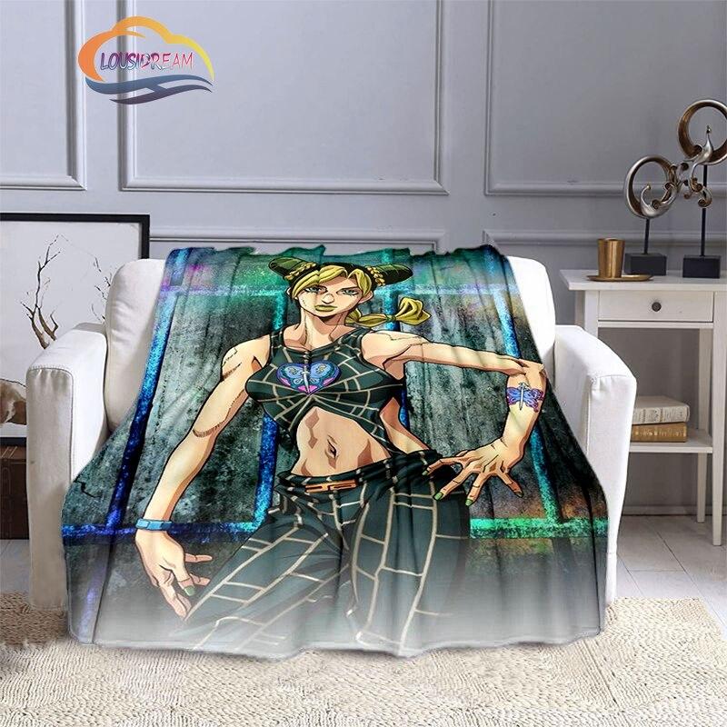 Caricature JoJo’s Bizarre Adventure Stone Ocean Blanket Soft Fleece Throw Blanket Lightweight All Seasons Warm for Couch Quilt