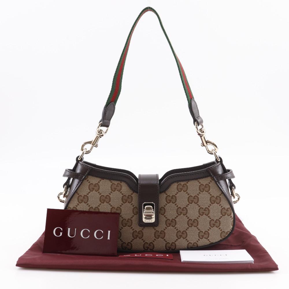 Gucci Moonside Schultertasche 786015 Braun GG-Canvas Damen Gebraucht