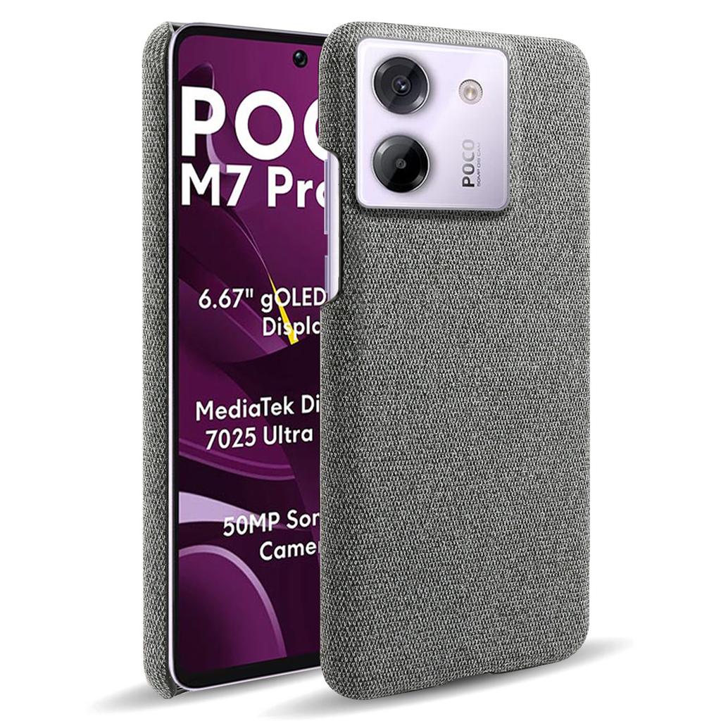 For Xiaomi Poco M7 Pro 5G Phone Case Cloth Texture Anti-Scratch Protective PC Back Cover