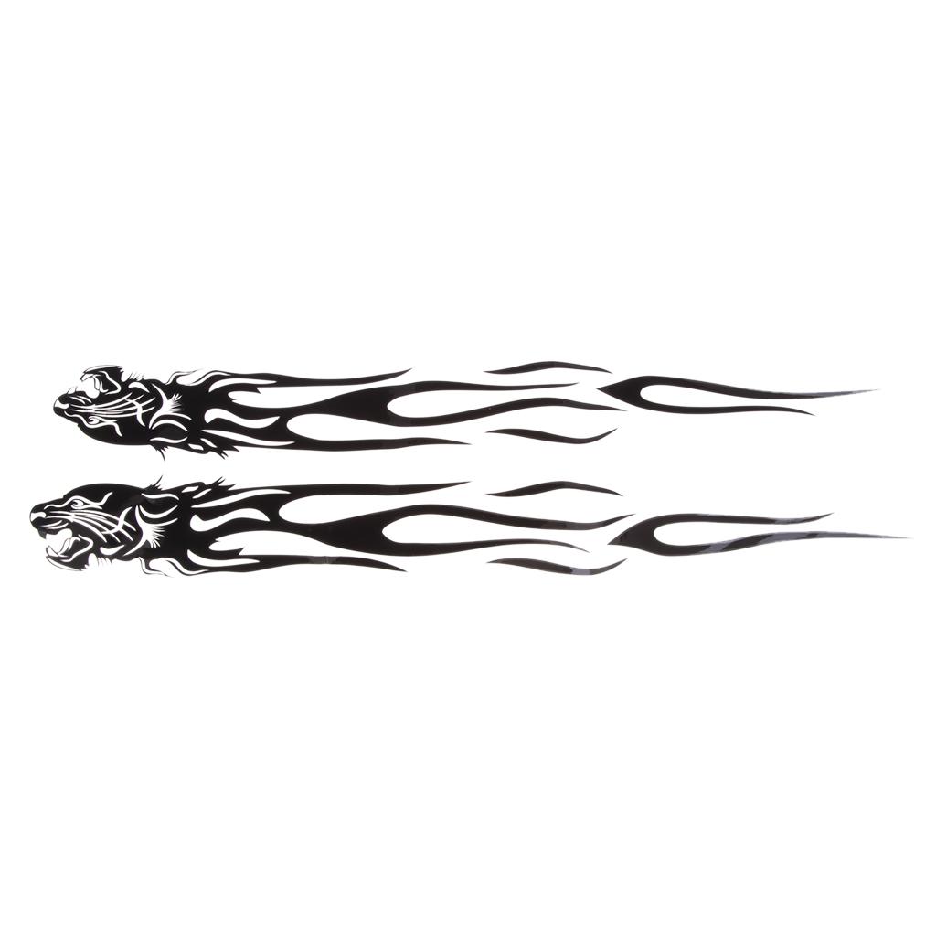 Cool Flame Skull Gas Tank Graphic Sticker Weatherproof Vinyl for Custom Motorcycle Rear Flashlight Accessory