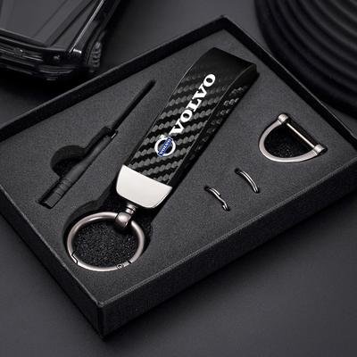 Car Carbon Fiber Style Keychain Microfiber Leather Key Chain For Xc60 Xc90 V40 V60 S60 V50 V90 S80 C40 XC40 V70 Rdesign