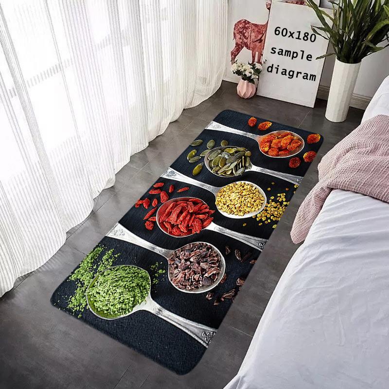 Food Condiment Kitchen Balcony Decor Doormat For Mom Coffee Bean Flannel Floor Mat Indoor Foot Rug Bedside Mats Corridor Carpet