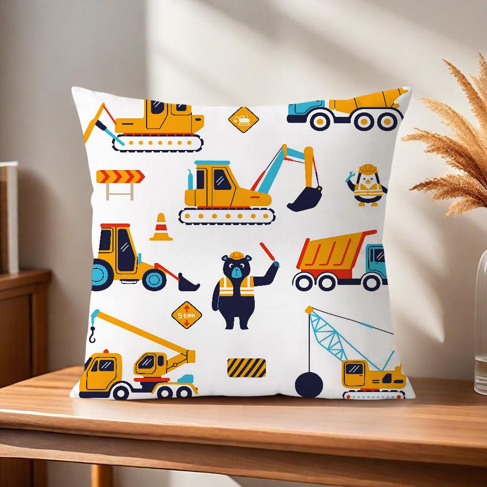 ART Transportation Cars Truck Boat Racing Soft Pillow Case for Sofa Living Room Home Office Decor Protective Covers Without