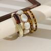 Vintage Baroque Women's Beaded Resin & Metal Bracelet Set