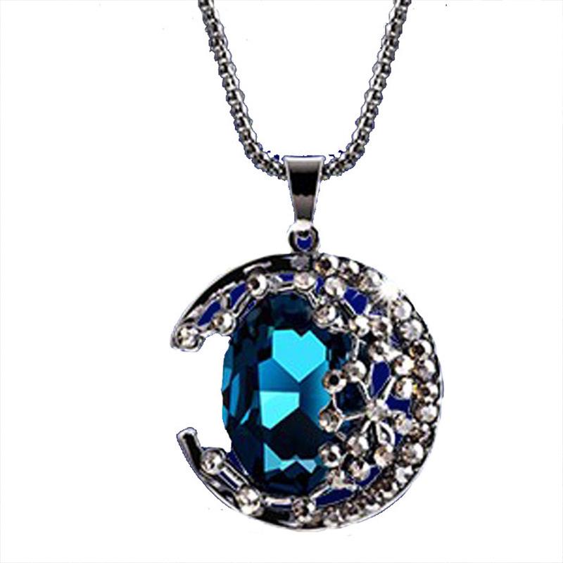 Ethnic Style Long Necklace: Retro Water Drop Pendant with Colored Shell for Fall/Winter