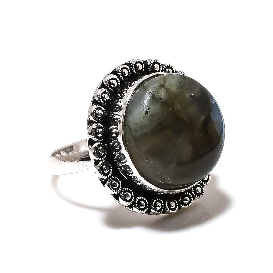 Labradorite Gemstone Handmade 925 Sterling Silver Jewelry Ring Size 10 SU-8997
