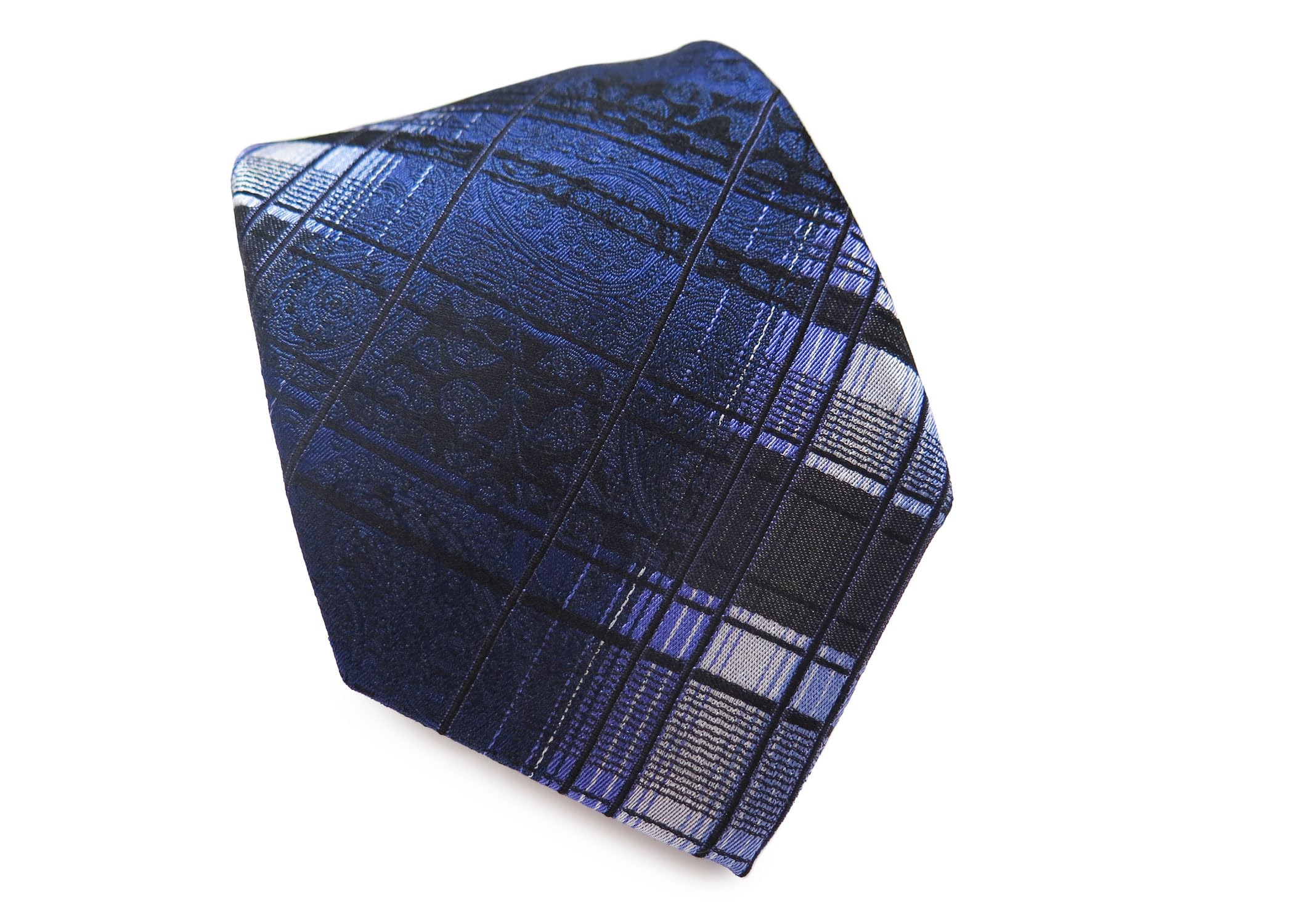 

Шелковый галстук SIMON CARTER с узором «пейсли» и клеткой (фиолетовый) фиолетовый