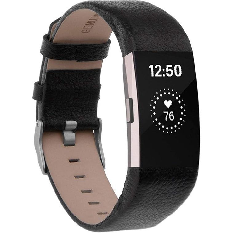 Compatible for Fitbit Charge 2 Bands, VOMA Genuine Leather Replacement Wristband Strap for Fitbit Charge 2 HR Women Men