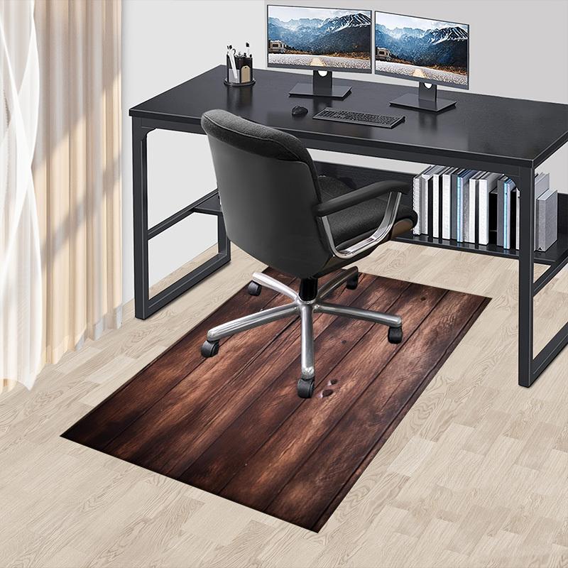 wooden texture Crystal Velvet chair mat Area Rug - Non-Slip, Floor Mat, Office Desk Chair Rugs, Bedroom Decor.Christmas Gift-1106181