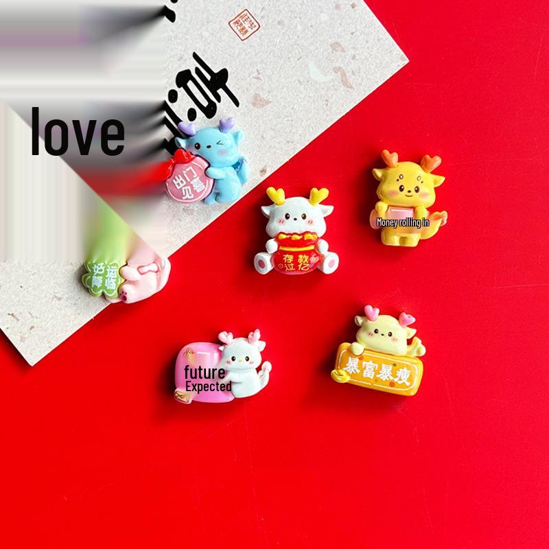 2024 Year of the Dragon Refrigerator Magnet: Cute 3D Stereo Decoration for New Year and Spring Festival