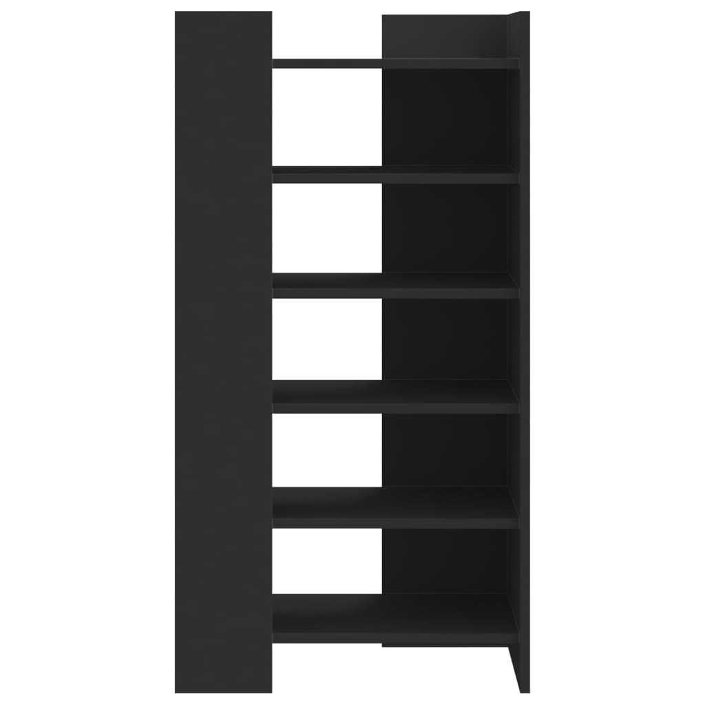 Shoe Cabinet Black 52 X 37.5 X 100 Cm Particleboard