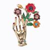 Fashion Trend Hand Holding Flowers Flowers Alloy Rhinestone Brooch Pin Corsage Brooch Jewelry Designer Brooch Mini Perfect Gift for Couples