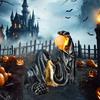 Luminous black robe ornaments Halloween Horrible Hand Statue Resin Sculpture Waterproof Gothic Decor for Home Party 30x20x15cm