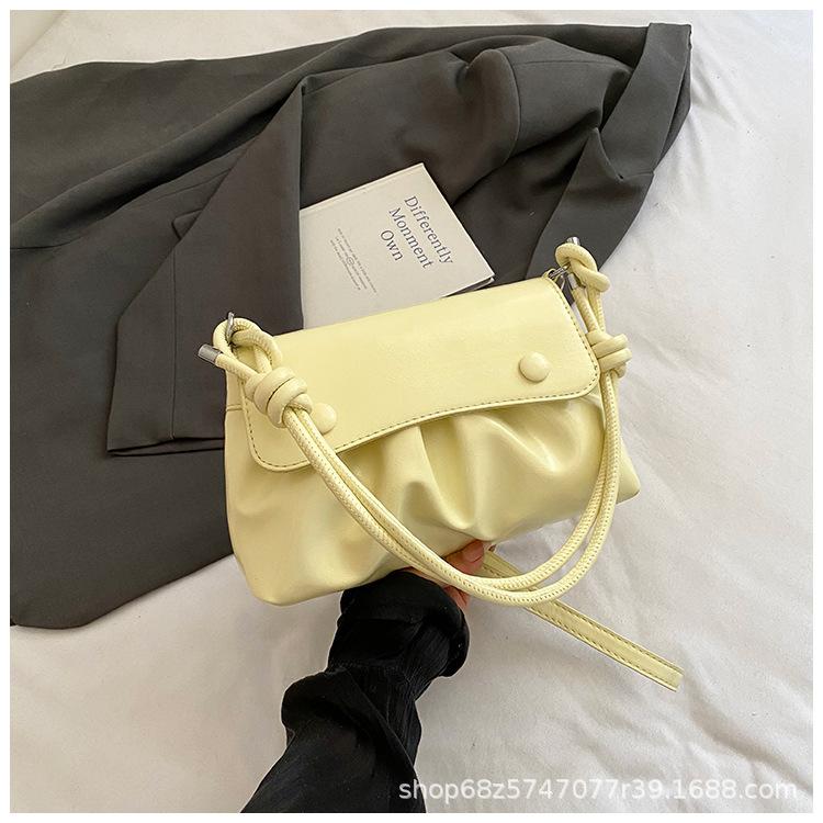 Summer small bag women's bag 2025 new trendy fashion pleated shoulder bag niche design commuter messenger bag