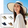 Lightweight Big Brimmed Straw Hat Breathable Woven Sun Cap Elegant Vacation Beach Cap  Spring