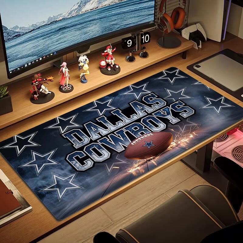 Dallas Cowboys Logo Farbe Mauspads Großes Gaming Tischkissen Rutschfestes Laptop Tablet Großes Mauspads XXL Matte Mini PC Spielmatte Mit Verriegeltem Rand
