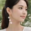 Versatile Pendant Earrings Tassel Flower Earrings Elegant Fringe Hoop Earrings  Stylish Occasions