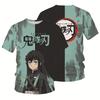 Moda estiva Anime Demon Slayer Kochou Shinobu 3D T Shirt Bambini Casual T-shirt Boy Girl Unisex Abbigliamento Tshirt oversize Top