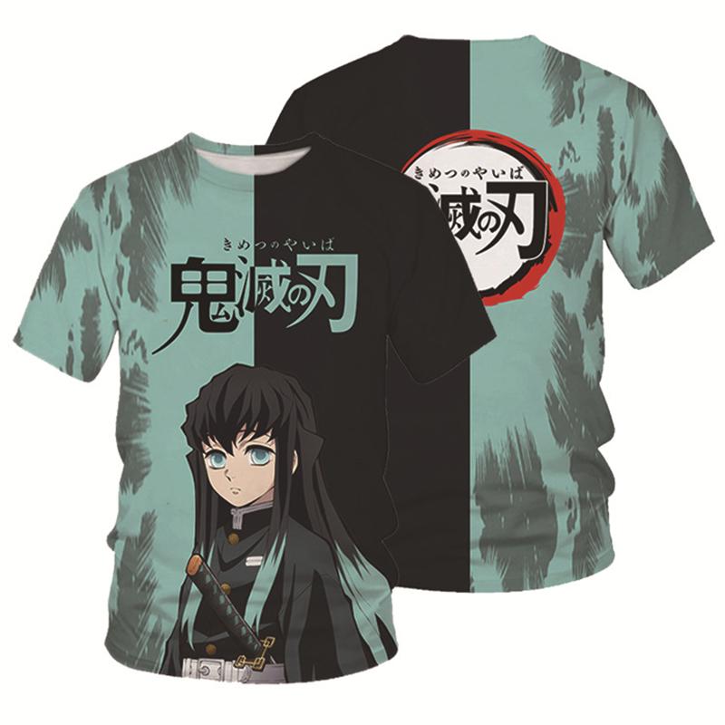 Moda estiva Anime Demon Slayer Kochou Shinobu 3D T Shirt Bambini Casual T-shirt Boy Girl Unisex Abbigliamento Tshirt oversize Top