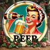 Vintage Beer Lady Metal Sign Pub Cafe Retro Decor
