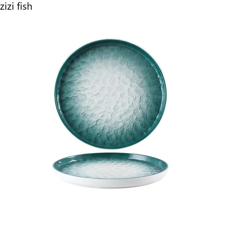 Creative Gradient Ceramic Steak Plate Dessert Plate Pasta Plate Sushi Plates Serving Plates Restaurant Specialty Tableware
