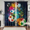 2 Pcs Colorful Football Print Curtains,suitable for Bedroom,living Room Kitchen Decoration,home Decoration,window Decoration