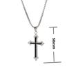 Gothic Party Gifts Minimalism Black Silver Color Stainless Steel Cross Pendants Clavicle Chains Men Necklaces Cross Necklaces
