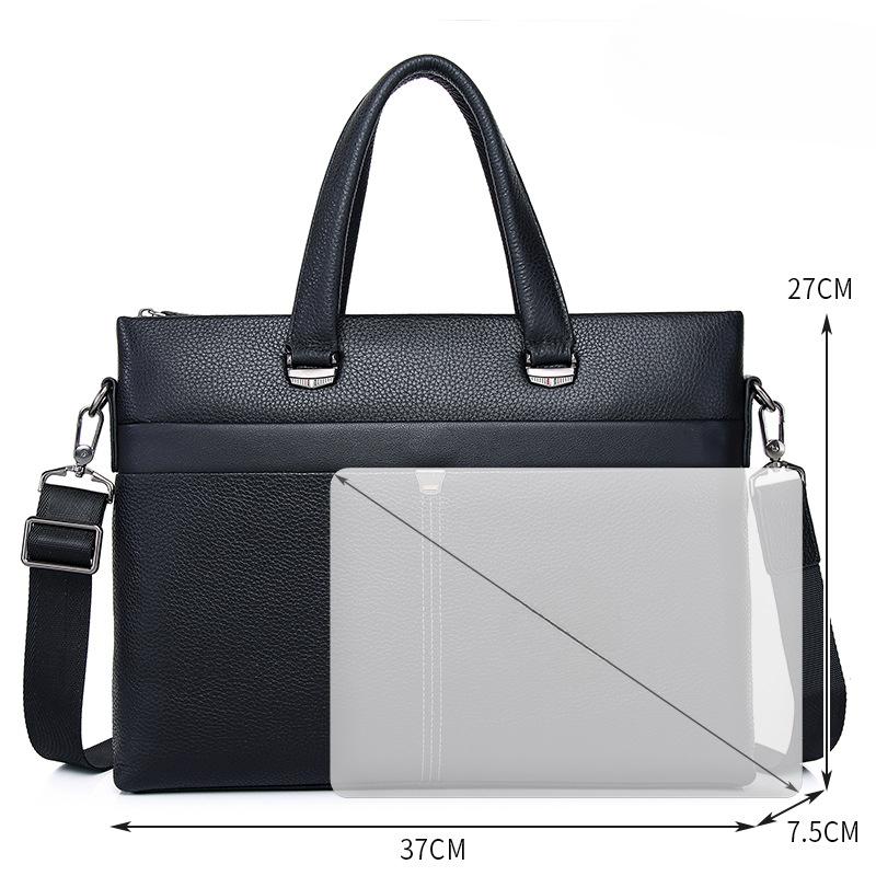 Large-capacity Cowhide Casual Single-shoulder Bag Waterproof and High-end Briefcase for Men Casually