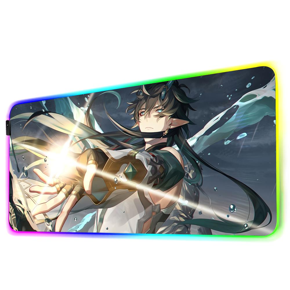 dan heng Mouse Pad RGB Gaming Mousepad Big LED Pad PC Desk Mat Luminous Mouse Pad Large Keyboard Mats Table Rug With Backlit