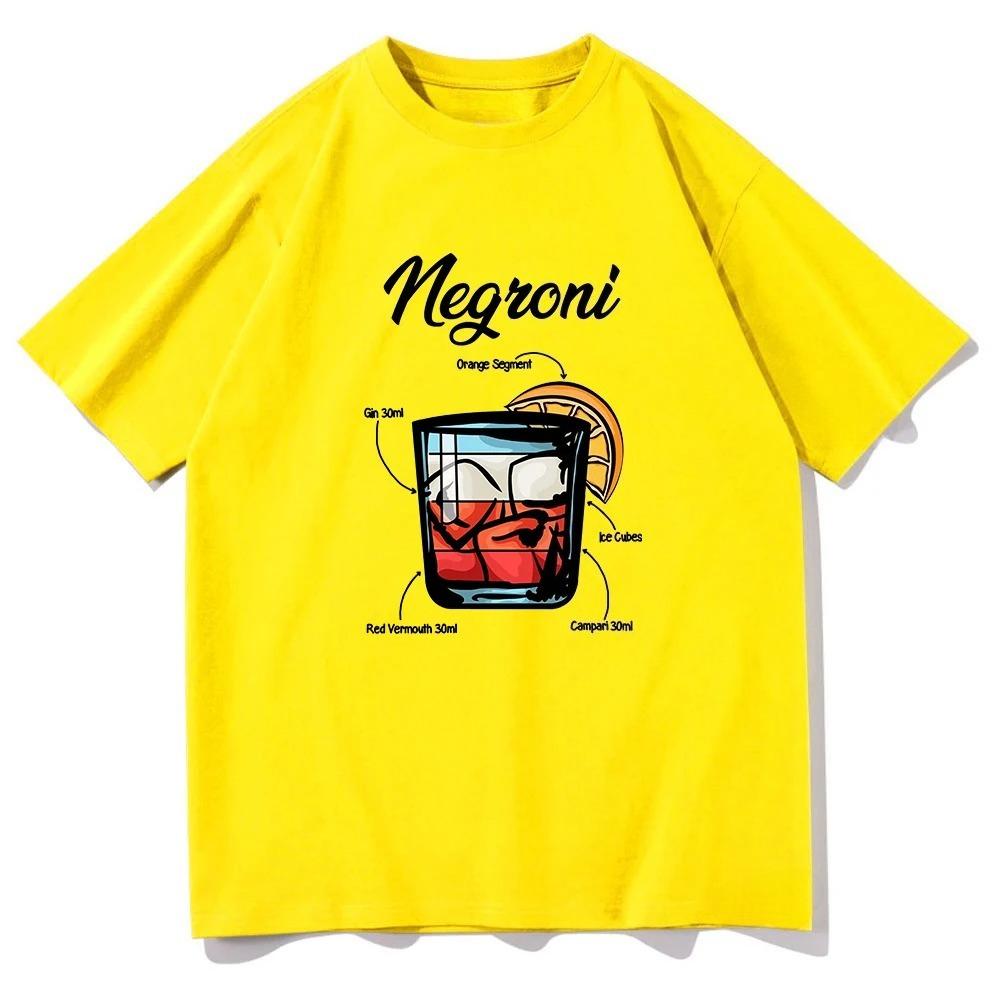 

Negroni cocktail printed Tshirt Harajuku style aesthetic Tshirt Womens daily streetwear versatile short sleeved Tshirt 4XL