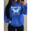 Lightning Butterfly Art Character Print Women Hoodies Hip Hop Pocket Hoody Sportswears Fleece Soft Clothes