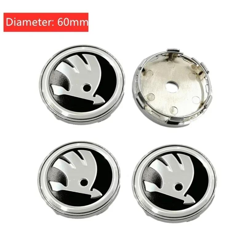 blcr1 4PCS Car Wheel Center Hub Caps Tire Decoration For Skoda Logo Rapid Kodiaq Fabia Karoq Laura Superb VRS Yeti Octavia Scala