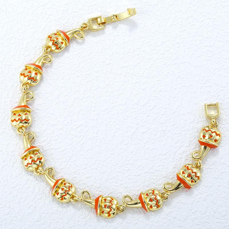 Личность Преувеличенный Красочный Капающий Тыква Гримаса Череп Браслет Веселый Забавный Хэллоуин Ручное Украшение Vl718