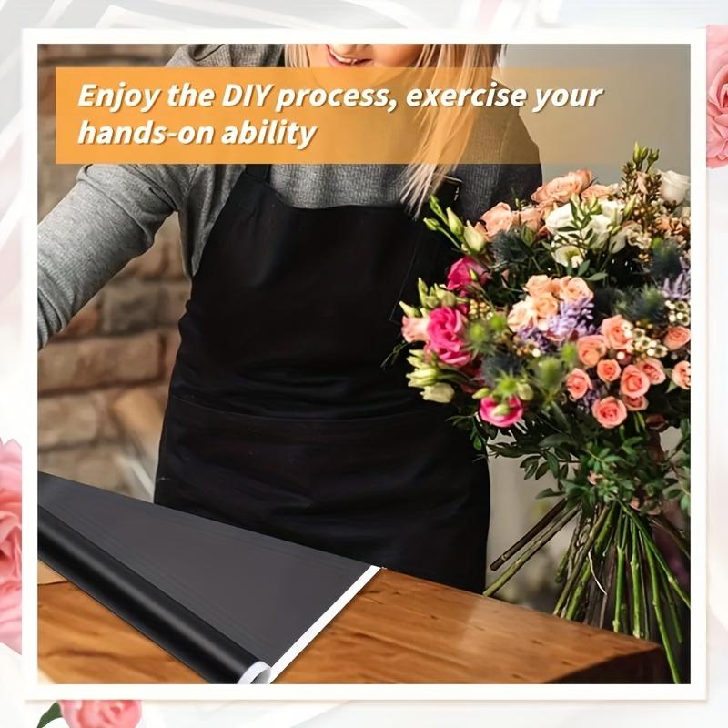 20 Blatt, schwarzes wasserfestes Geschenkpapier mit Blumenmuster, frische Blumen, Blumenstrauß, Geschenkverpackung, koreanischer Floristenbedarf, Geschenkpapier, Seidenpapier