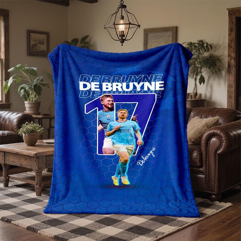 Kevin De Bruyne Print Flannel Blanket Soft Warm Sofa Bed Throw Blanket For Home Office Bedroom