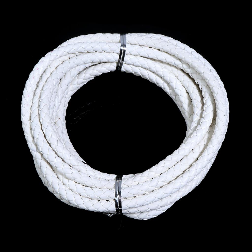 5 Yards/lot 6mm 7mm Round Braided Leather Cords PU Leather Cord Cordon Cuir For Bracelet Necklace DIY Jewelry Making