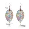 Earrings Leaf Earrings Gold Simple Double Layer Hollowed Out Leaf Earrings Vintage Double Layer Teardrop Straw Large Circle Women's Earrings
