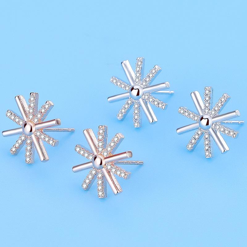 Student Earrings for Women's Jewelry Flowers Micro-insert Earrings for Anti-allergic