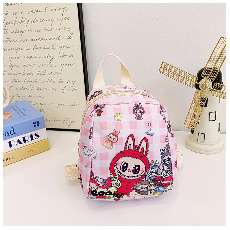 School bag School bag New Labu cloth printed cartoon cute boys and girls Large capacity lightweight spine backpack