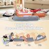 Luggage Pillow Self-Filling Travel Neck Pillow with Adjustable Size Shoulder Straps Refillable Hooded Design Packing Pillow Portable Travel Accessory