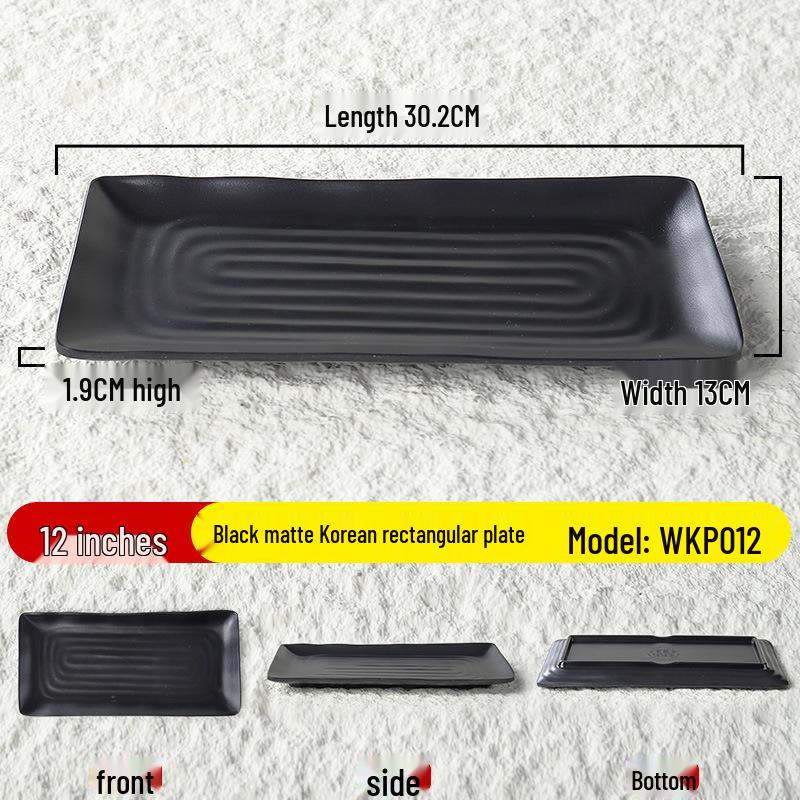 Matte Black Melamine Plate for Hot Pot, BBQ, or Kebab Shops
