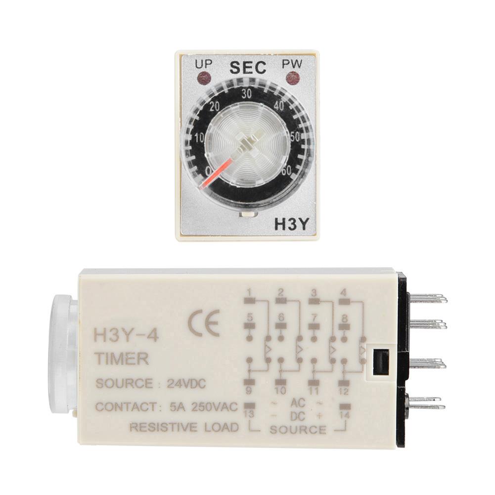 H3Y 4 Time Relay Pointer Control Delay Timer Control Switch 14 Pin 24VDC (60S)