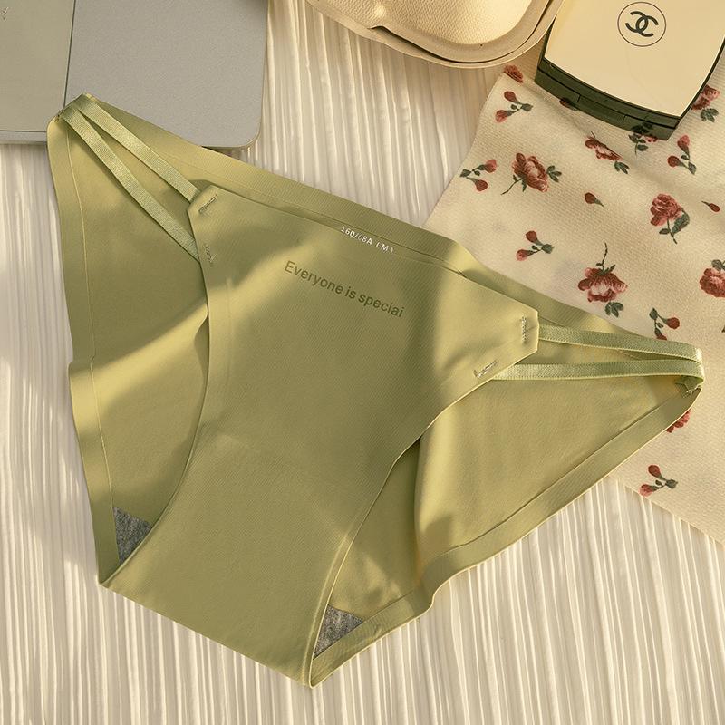 Ladies Spring and Autumn New Sexy Pure Cotton One Piece Ice Silk Without Trace Low Waist Briefs