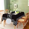 1Pc Vintage Style Tablecloth Black Ethnic Print Table Cover For Dining Room Kitchen Decor  Protective Mat