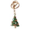 Christmas Keychain Snowman Christmas Tree Stockings Rabbit Shape Key Ring Rhinestones Inlay Key Organizer