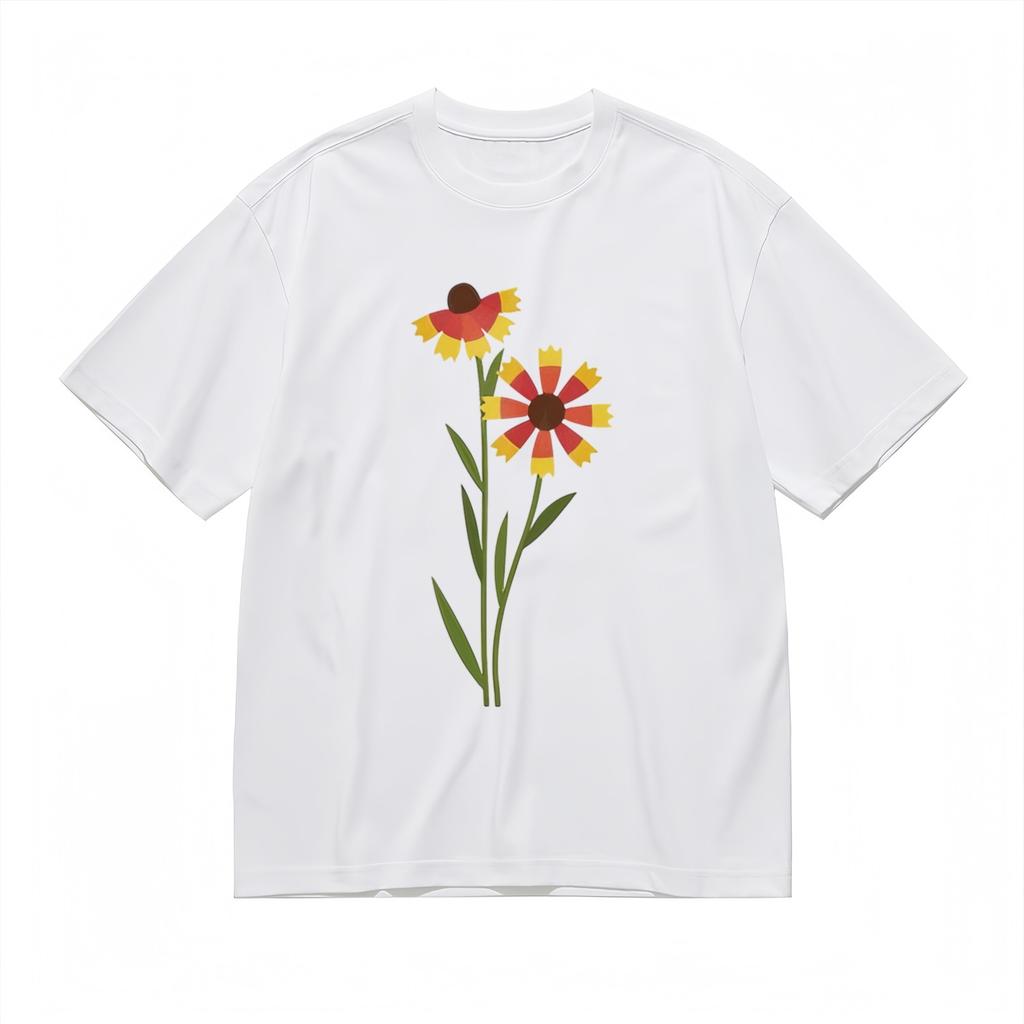 Women's Soft Comfortable Classic T-Shirt Mens Womens Tees Top Minimalist Floral 100% Cotton Tops USA