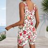 Plus Size Sleeveless Patch Pocket Tank Short Romper