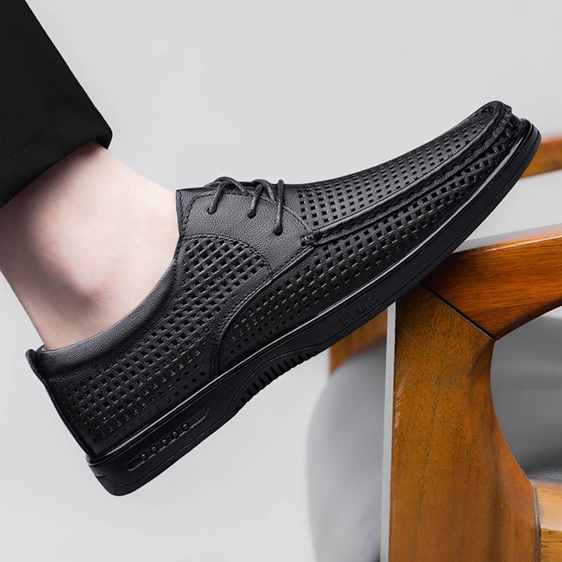 Modische Atmungsaktive Herrenschuhe aus echtem Leder Bequeme und hochwertige Stile Täglich Business Büro Party Luxus Erwachsenenschuhe -46