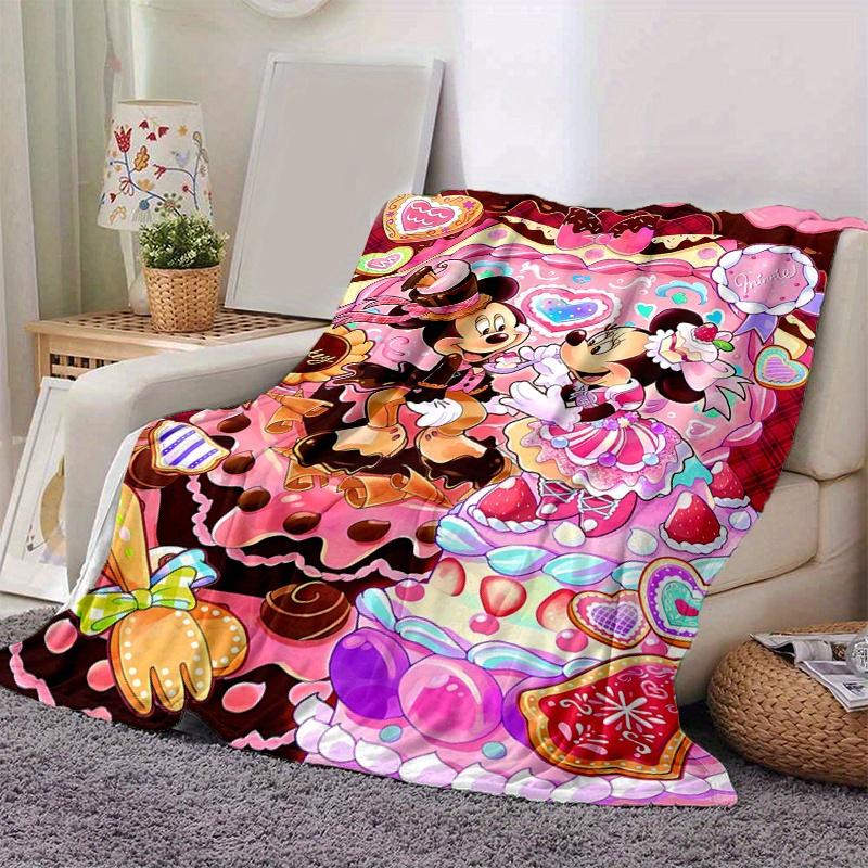 1pc, Mickey and Minnie (1) Home Decor Flannel Blanket, Perfect Gift for Bedroom, Living Room, Travel, Camping, Car, Beach, Office Nap, Ideal Sofa Thro