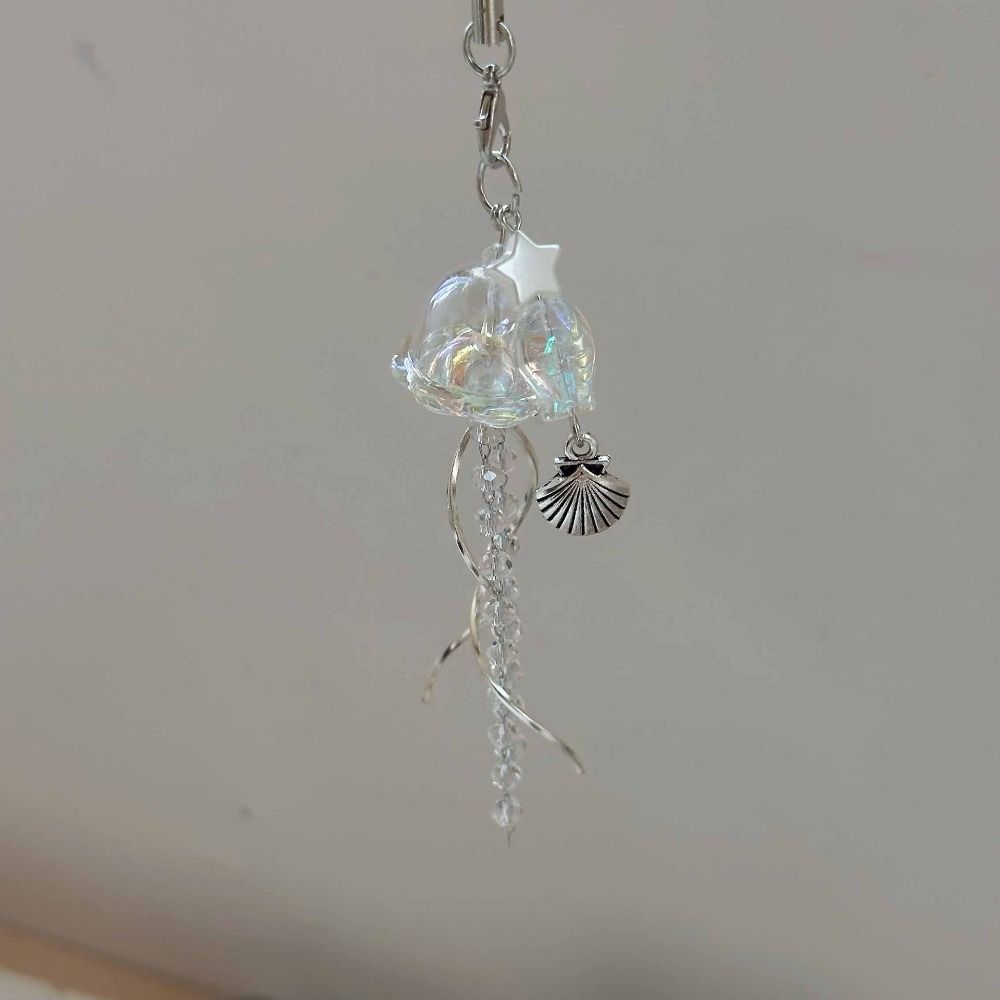 Ocean Theme Jellyfish Key Chain Y2K Lanyard Jellyfish Phone Charm  Women Ladies